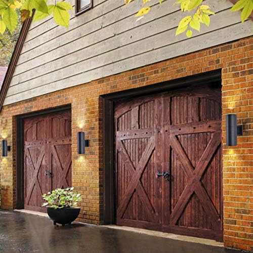 mirrea 12" Modern Outdoor Porch Light in 2 Lights, Matte Black, 4 Pack - Image 3