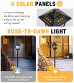 63" Solar Lamp Post Light 2 Pack, Solar Post Lights Outdoor Cool White - Image 2