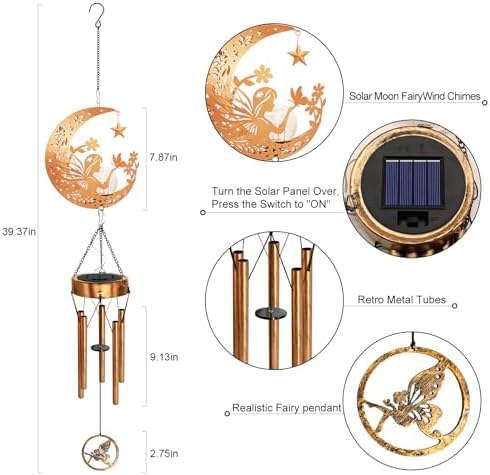 Solar Moon Fairy Wind Chimes,Moon Gifts Mothers Day for Mom Women - Image 5