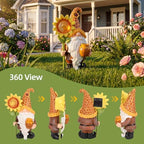 Lyeasw Solar Garden Gnomes Gifts - Garden Gnome Decor Outdoor - 8.3 Inch Honey Pot Funny Figurines for Birthday Anniversary Gardening, Unique Sunflower Decorations for Mom & Grandma Yard Patio - Image 5