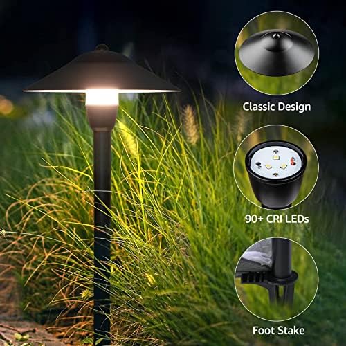 SUNVIE 3W Low Voltage Pathway Lights, 3000K Classic LED Aluminum 2-Pack - Image 2