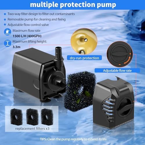 Biling 35W Solar Pond Pump 450GPH Dry-Run Protection Quiet Pump For Garden - Image 5