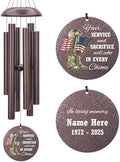 36/45inch Personalized Wind Chimes Memorial for US Veteran by ExtrabilyOfficial