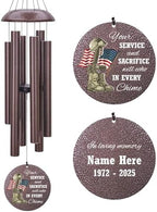 36/45inch Personalized Wind Chimes Memorial for US Veteran by ExtrabilyOfficial