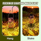 Cooo 4 Pack Solar Lanterns Outdoor Waterproof Hummingbird Red_Sage Solar Pathway Lights Landscape Path Christmas Gifts for Women Mom Grandma Outdoor Table Lamps Garden Yard Backyard Decor -Rose Gold - Image 3