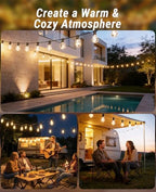 Tenmiro 200FT LED Outdoor String Lights with Remote, 72+2 Shatterproof Bulbs Dimmable Timing 3 Light Modes Outside Patio Lights for Backyard Porch Deck Garden Balcony Pool party Hanging Lighting Decor - Image 7