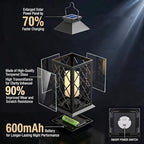 2 Pack 14'' Large Tempered Glass Solar Lanterns Outdoor Waterproof - Image 4