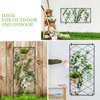 MyGift 50 x 24 Inch Wall Garden Trellis, Black Metal Climbing Plant Panel - Image 4