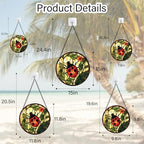 Ladybug Flower Stained Glass Window Hanging Suncatcher Gifts for Women 15" - Image 6