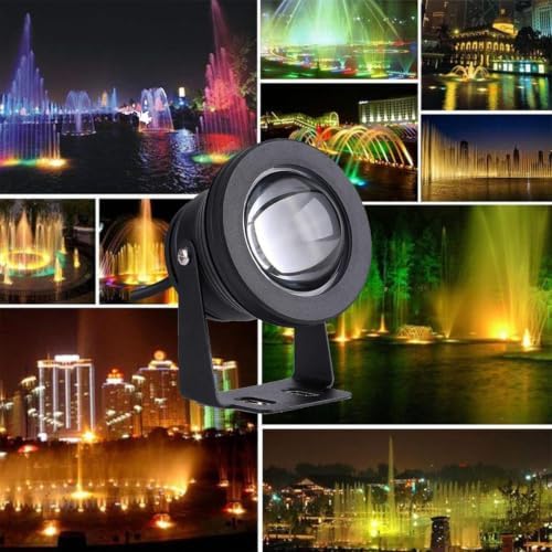 Outdoor Spotlights - LED Fountain Lamp, Submersible RGB Pool Lights, 10W Rotation Underwater Light with Remote Control, IP68 Waterproof Underwater Pond Spotlights(B,10W(12V)) - Image 6