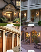 DEWENWILS 17.7" Outdoor Wall Lights, Black Roman Waterproof Porch Lantern - Image 6