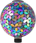 Alpine Corporation GRS122A-SLR Indoor/Outdoor Glass Solar Powered Mosaic Gazing Globe Yard Decoration, 10", Purple by Unknown
