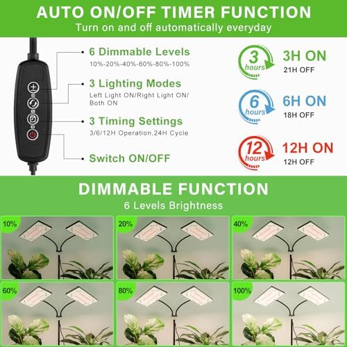 LBW Grow Lights for Indoor Plants, 428 LEDs Full Spectrum Plant Light - Image 4