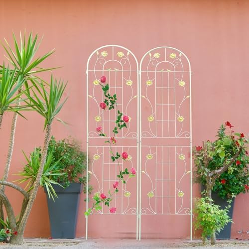 Garden Trellis for Climbing Plants Outdoor, 2-Pack 86" Metal Rustproof - Image 3