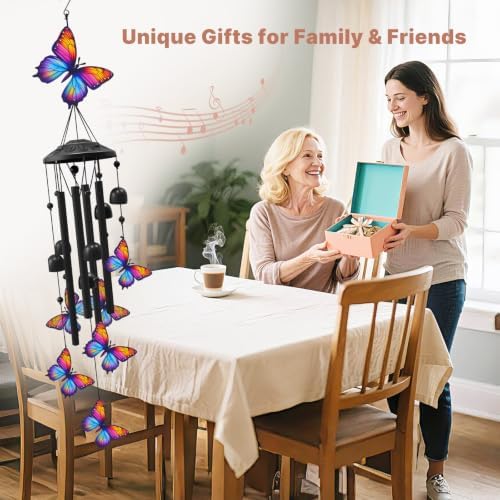Butterfly Wind Chimes for Outside,Metal Chimes,Butterfly Gifts for Women - Image 5