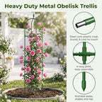 MYMULIKE 2 Pack Garden Obelisk Trellis for Climbing Plants Outdoor & Indoor - 6Ft Rustproof Garden Trellis Plant Support Cage for Vines, Flowers, Vegetables, Roses | Heavy-Duty, Adjustable - Image 5