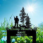 Personalized Hunter Grave Marker Deer Hunting Memorial Garden Stake 8-24 inch Hunter Dad Loss Gift, Hunter Memorial Gift Loss of Loved One (Deer Hunting) - Image 2