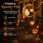 CRILEAL Solar Halloween Ghost & Pumpkin Moon Garden Stake Light - Image 7