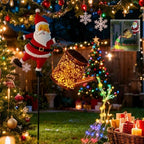 Solar Santa Claus Watering Can Light, Vintage Metal Outdoor Hanging Lantern for Garden Patio Yard Path, Christmas Decorative Lamp (Colorful) by Unknown