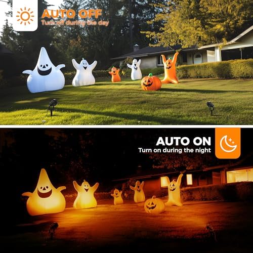 L LOHAS LED Orange Halloween Lights Outdoor Spotlight Dusk to Dawn Plug in - Image 5