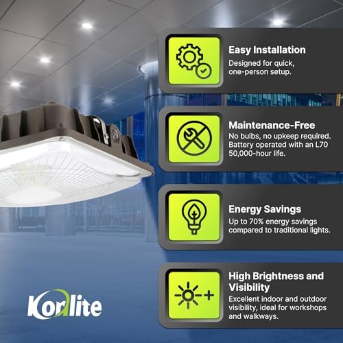 Konlite - 40W (5450LM) Residential & Commercial Indoor & Outdoor Lights for Shops, Garages & More, Outdoor Light Fixture, UL, Dark Bronze - Image 4
