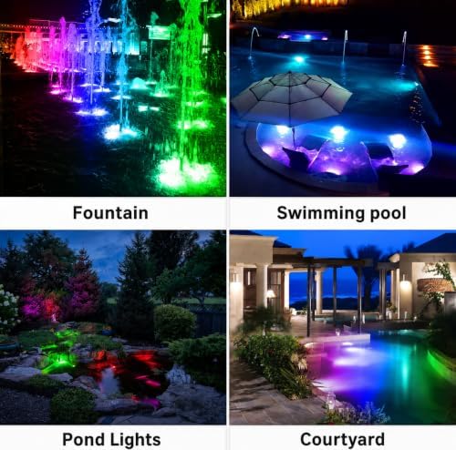 T-SUN Solar Pond Lights RGB, Solar Underwater Pond Lights Color Changing - Image 2