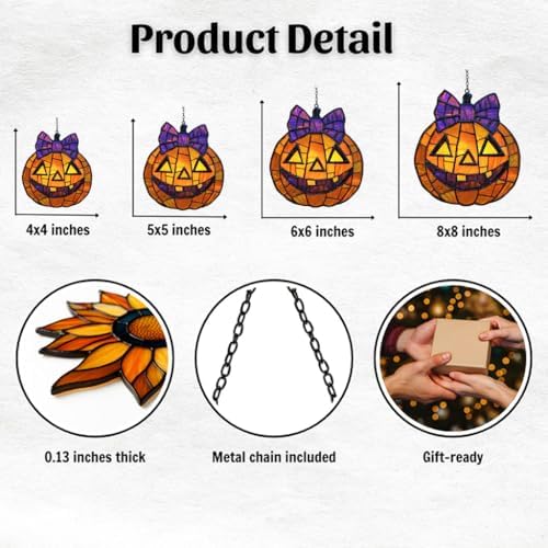 Jack-o'-Lantern Purple Tie Acrylic Suncatcher - Image 2