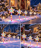 Solar Christmas Lights Outdoor, 10 Pack Star Tree Pathway Lights, Colorful - Image 6