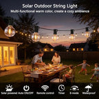55Ft Solar String Lights Outdoor , IP65 Waterproof,LDE Edison Bulb Remote - Image 2