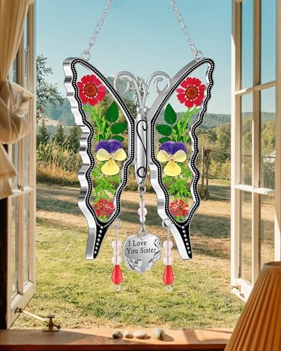 KY&BOSAM Butterfly Suncatcher Stained Glass for Windows Hangins - Image 4