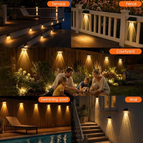 Solar Fence Lights Outdoor, 12 Pack 9-Color LED Lights with Auto-Cycle, 12H - Image 4