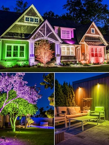 Christmas RGBW Outdoor Spotlights for Yard, 10W Color Changing Landscape Lights with Remote Control 120V LED Landscape Lighting Waterproof Spotlight with Plug Tree Garden Path Decoration(2Pack) - Image 6