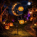 Halloween Black Cat & Pumpkin Moon Solar Garden Stake Light - Image 4