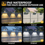 11.81inch Solar Fence Lights Outdoor Waterproof, 3-Mode (3000K/4000K/6000K),4 LED with Upgraded High-Efficiency Solar Panel & Wide Beam for Backyard/Patio/Deck/Step/Home Improvement(6 Pack) - Image 4