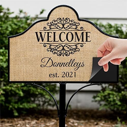 GiftsForYouNow Welcome Personalized Magnetic Yard Sign Set - Image 4