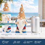 Solar Beach Gnome Statue: Nautical Figurine with Starfish Light - Image 2