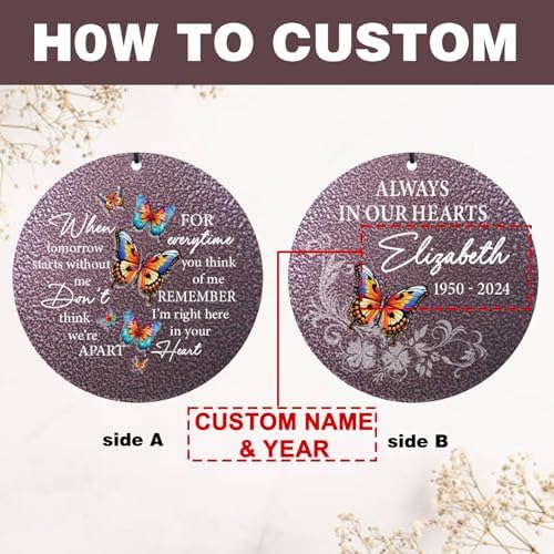 Personalized Butterfly Wind Chimes for Loss of Loved One Mom Dad - Image 6