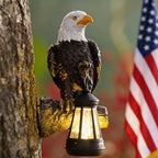 Solar Eagle Tree Decor Outdoor, Hanging Eagle Statue with Lantern by Fashionoda