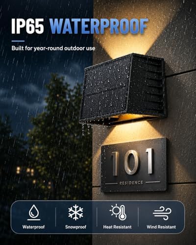 Solar Wall Lights Outdoor Waterproof, RGBW Up and Down Solar Light, 6 Pack - Image 4