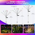 Solar Firefly Lights Outdoor Waterproof Adjustable Height, Multicolor 8Pack - Image 3