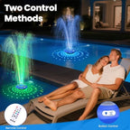 Floating Pool Fountain with Lights Show, 9 Pool Light Modes and 3 Fountain Modes with Remote for Inground Above Ground Pool, Upgraded Rechargeable Pool Fountains with Anchor-1 PC - Image 4