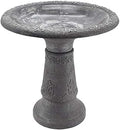 Arcadia Garden Products BB05 Fiberclay Bird Bath Outdoor Garden Decor, Antique Vintage Weather Resistant Water Bowl for Backyard and Patio and, 20-inch Tall, Black by ArcadiaGardenProducts
