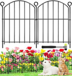 Decorative Garden Fence 17in (H) x25ft (L),Arched Rustproof Metal No Dig by HEYRSUN