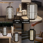 Solar Yard 1-Piece Outdoor Floor Lamp, Solar Water-Resistant Boho Lantern Lights for Outside Hanging Table Lanterns Decoration for Garden, Patio, Porch, Trees, Pathway, Cylinder Black - Image 2