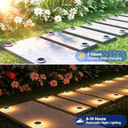 Solar Deck Lights Outdoor 6 Pack, Solar Powered Driveway Lights-Warm White - Image 3
