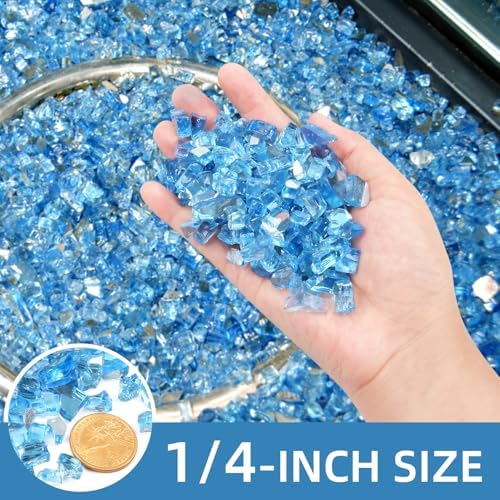 20 Pounds Fire Glass 1/4 Inch High Reflective Tempered Firepit Glass - Image 2