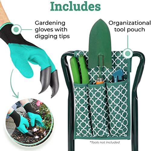 Garden Kneeler And Seat - Protects Your Knees, Clothes From Dirt & Grass Stains - Foldable Stool For Ease Of Storage - EVA Foam Pad - Sturdy and Lightweight - Bench Comes With A Free Tool Pouch! - Image 5