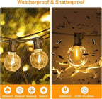Outdoor String Light 50FT Patio Black with 52 Shatterproof G40 LED Clear Globe Bulbs for Indoor/Outdoor, Connectable Hanging Lights for Backyard Balcony Party Decor - Image 5
