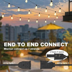 26FT Outdoor String Lights 17+2 Bulbs,120W Dimmer Remote IP65 Watterproof - Image 5