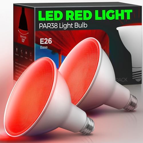 L LOHAS LED PAR38 Red Flood Light Bulbs, Christmas LED Flood Light Outdoor by LLOHASLED